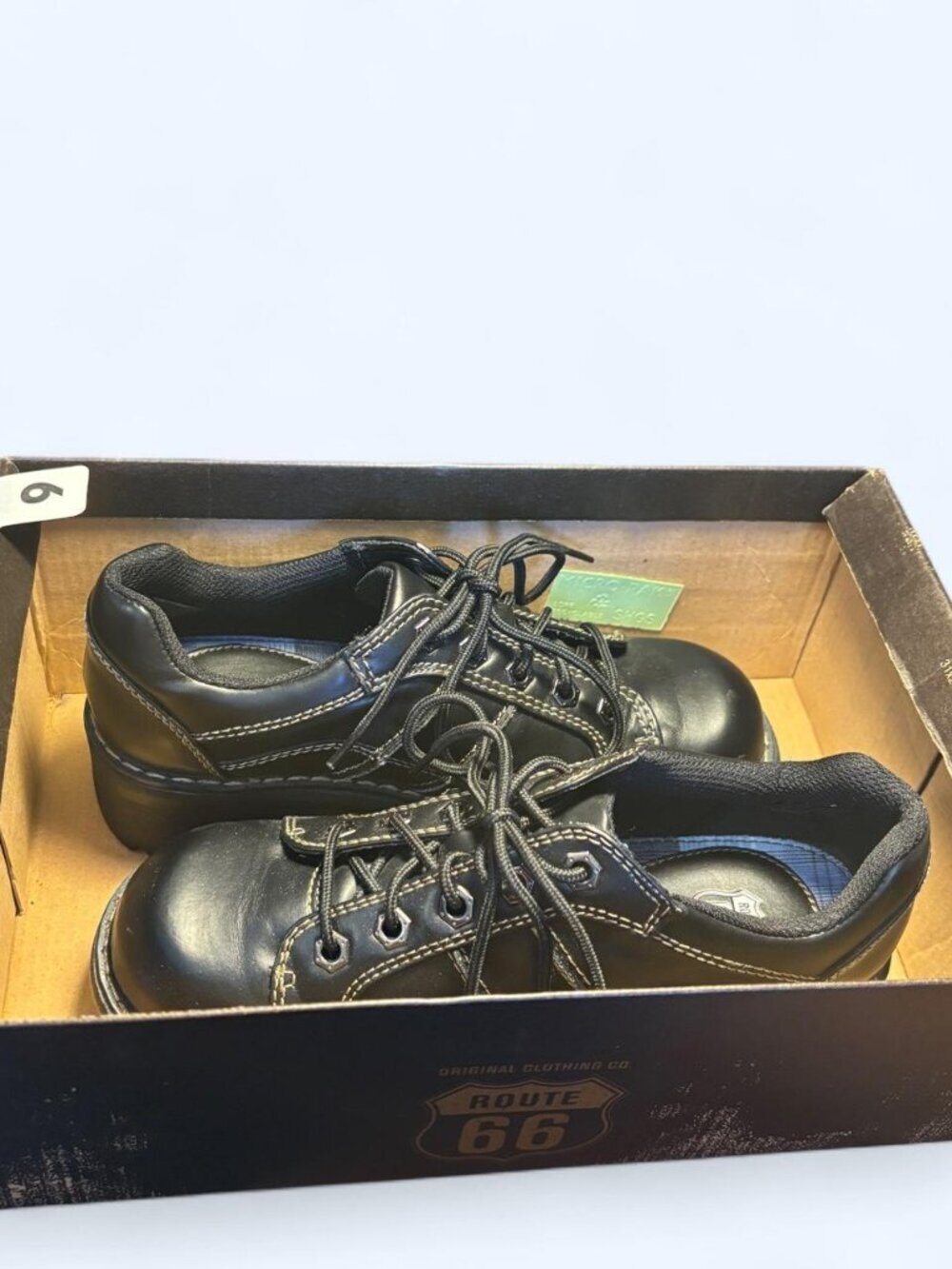 Vintage Y2K Route 66 Chunky Platform Shoes Sz 6 Black Dark Academia Original Box